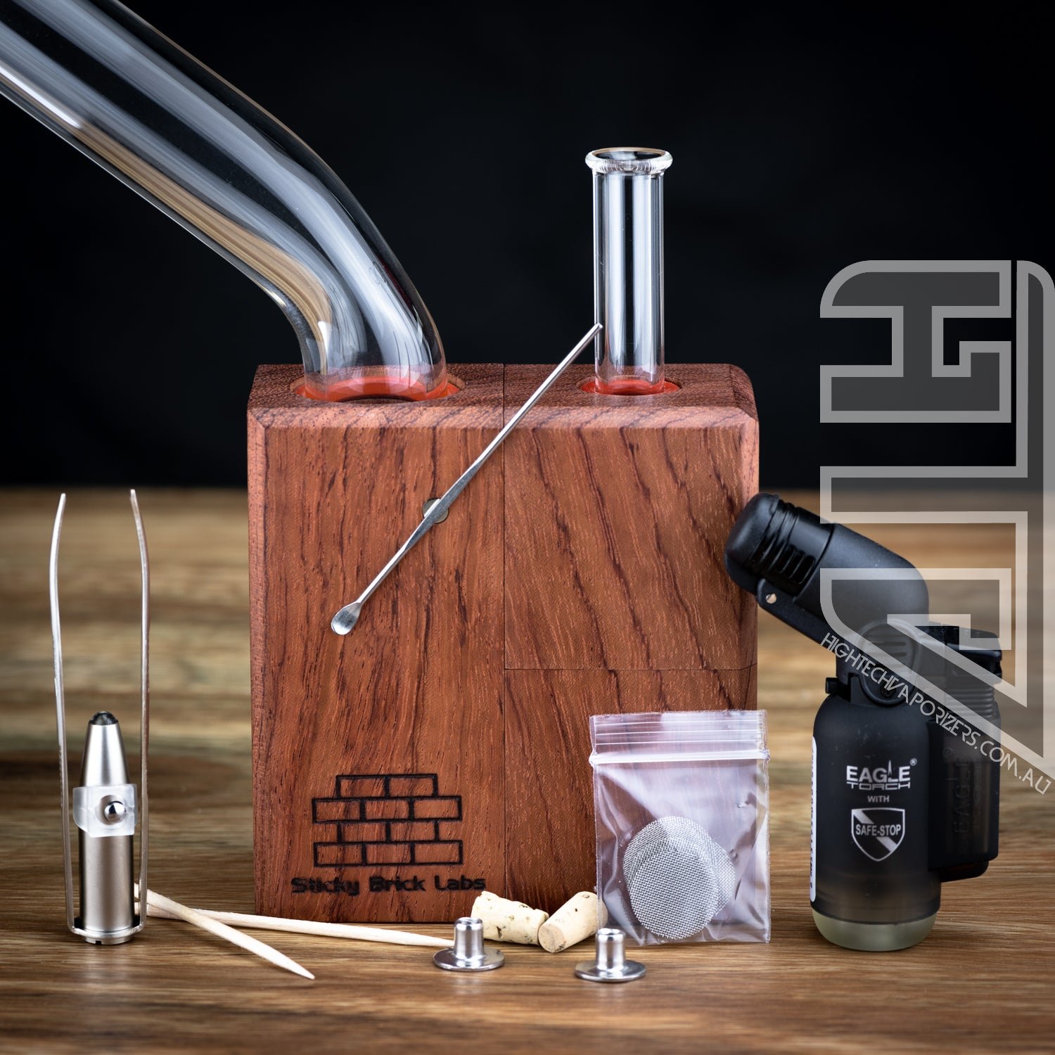 OG Brick Flame Powered Extraction Device (Bubinga) By Sticky Brick Labs
