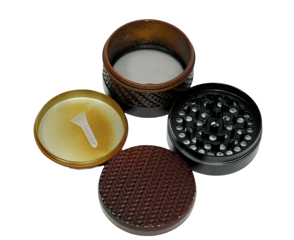 EC420 Weaving Wood Style 63mm 4 Piece Grinder  - Black