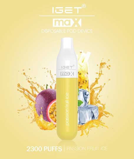 iGET MAX VAPE 2300 PUFF – PASSION FRUIT ICE