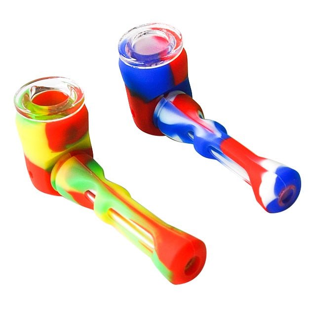 4" Titan Silicone Pipe w/ Glass Bowl - Rasta