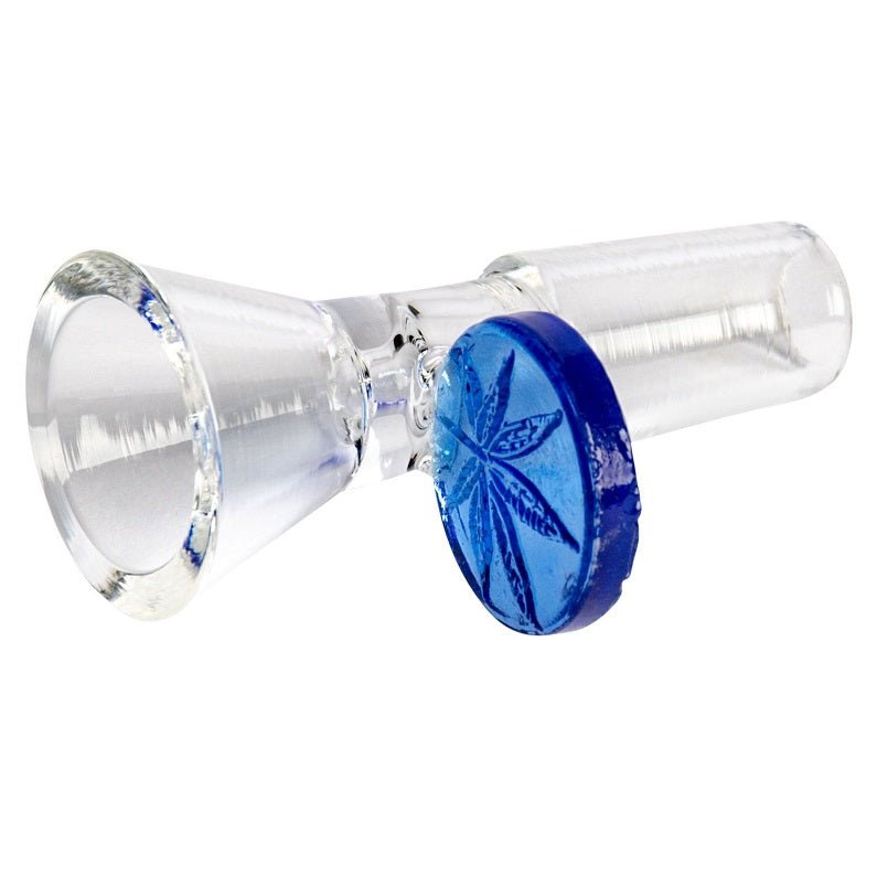 14mm Male Red Eye Glass Cone Pull-Out w/ Leaf Handle Bowl