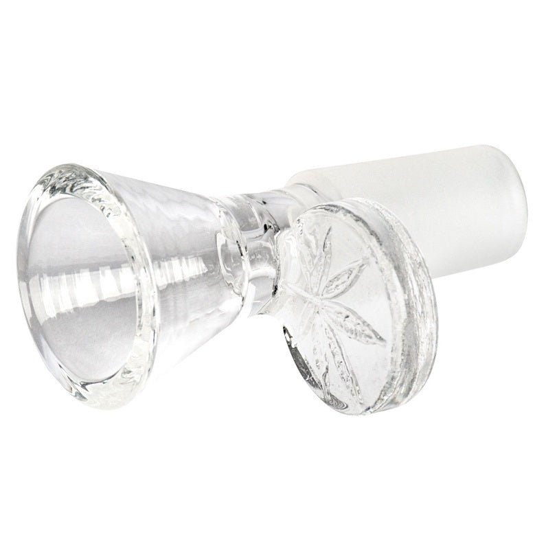 14mm Male Red Eye Glass Cone Pull-Out w/ Leaf Handle Bowl