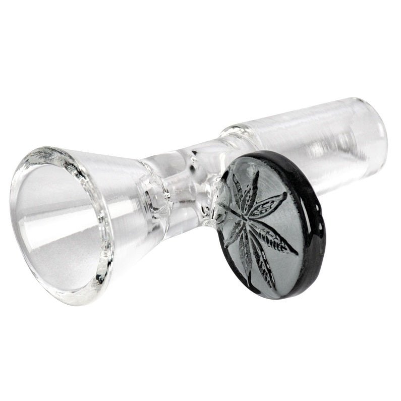 14mm Male Red Eye Glass Cone Pull-Out w/ Leaf Handle Bowl