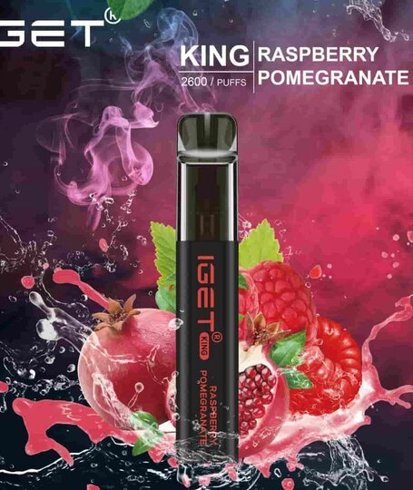 iGET KING VAPE 2600 PUFF – RASPBERRY POMEGRANATE