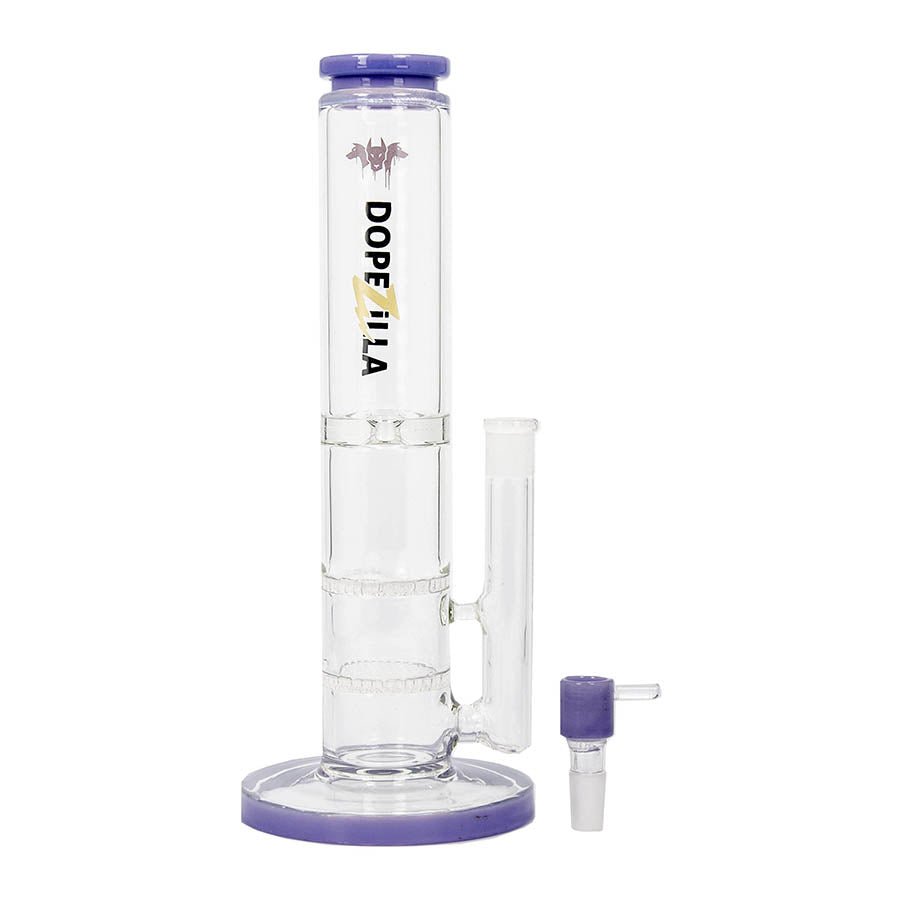 12" Dopezilla Cerberus Water Pipe - Milky Purple