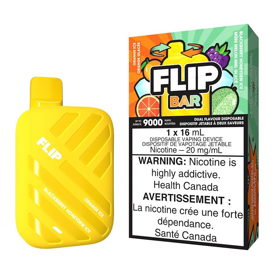 Flip Bar Disposable Vape Device - Orange Ice And Blackberry Honeydew Ice