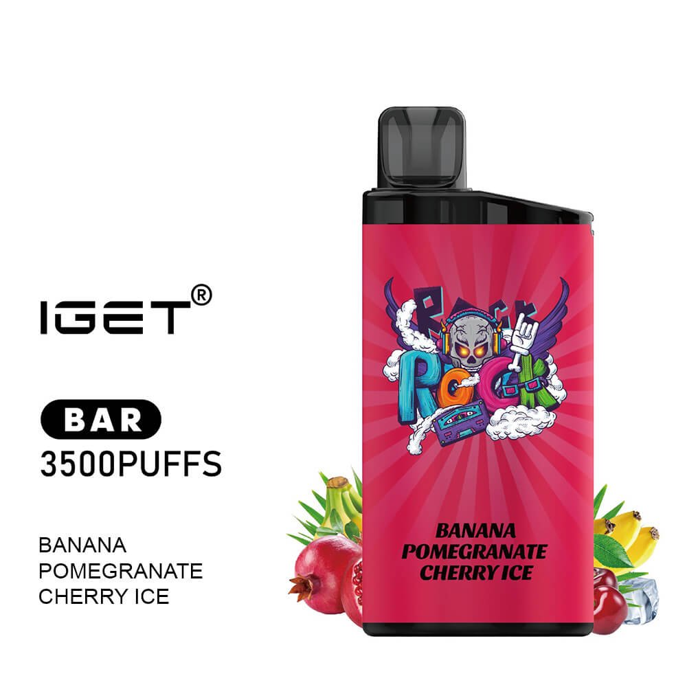 iGET BAR VAPE 3500 PUFF – BANANA POMEGRANATE CHERRY ICE
