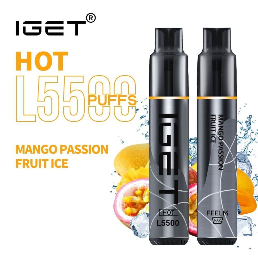 iGET HOT VAPE 5500 PUFF – MANGO PASSION FRUIT ICE