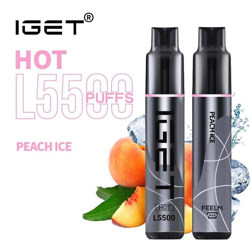 iGET HOT VAPE 5500 PUFF – PEACH ICE