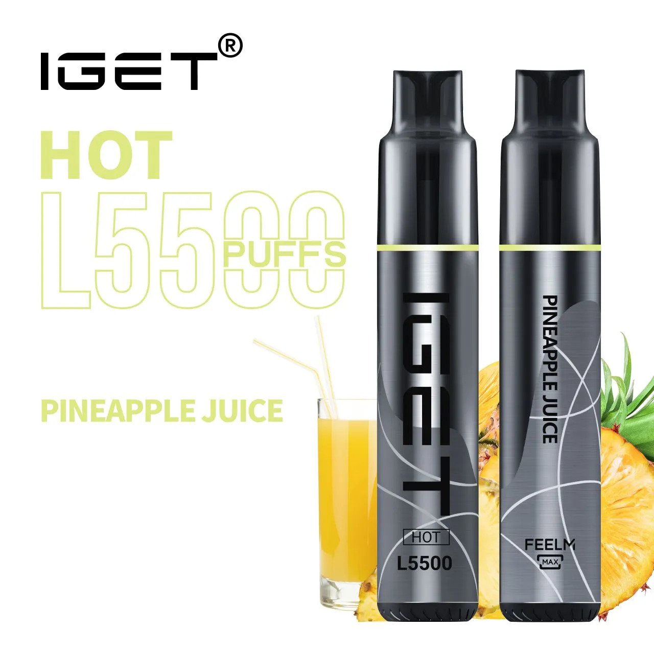 iGET HOT VAPE 5500 PUFF – PINEAPPLE JUICE