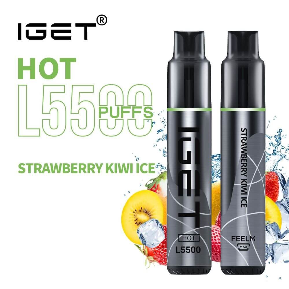 iGET HOT VAPE 5500 PUFF – STRAWBERRY KIWI ICE