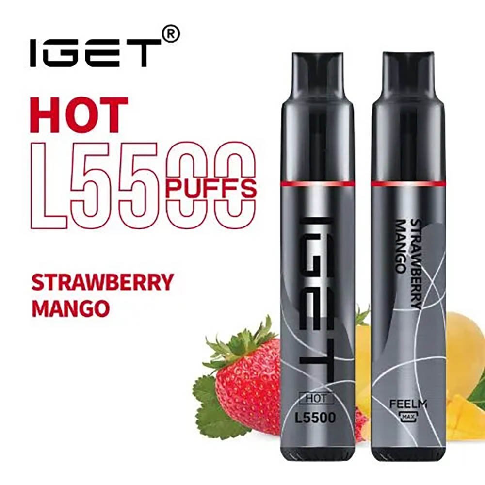 iGET HOT VAPE 5500 PUFF – STRAWBERRY MANGO