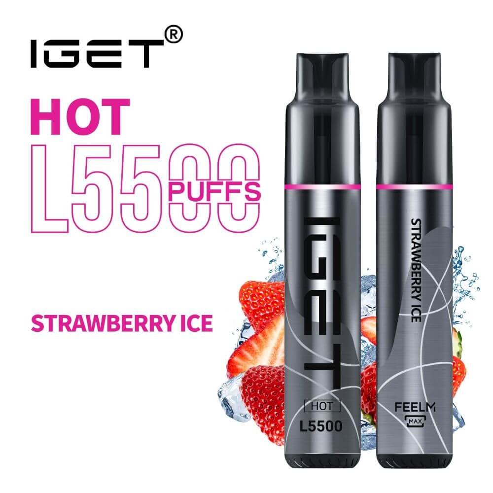 iGET HOT VAPE 5500 PUFF – STRAWBERRY ICE