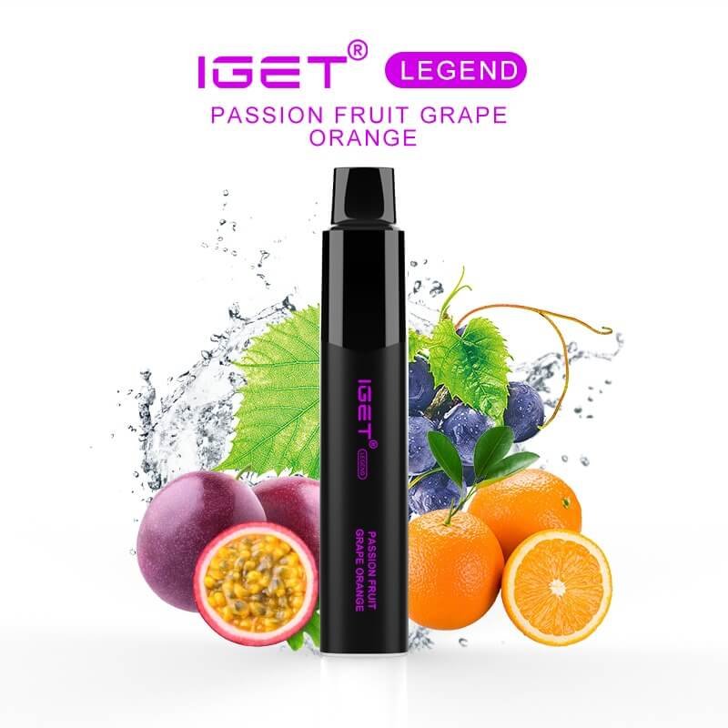 iGET LEGEND VAPE 4000 PUFF – PASSION FRUIT GRAPE ORANGE