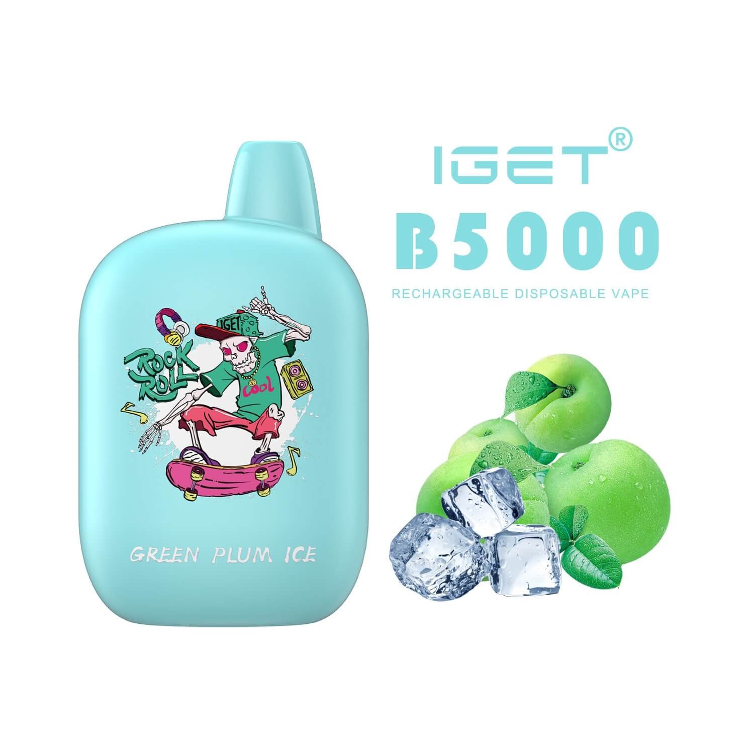 iGET B5000 VAPE 5000 PUFF – GREEN PLUM ICE