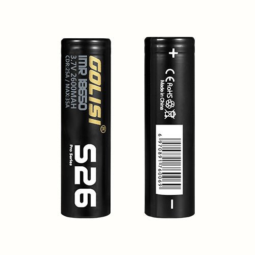 Golisi S26 18650 2600mAh 35A Max Batteries with Case (2pcs/pack)