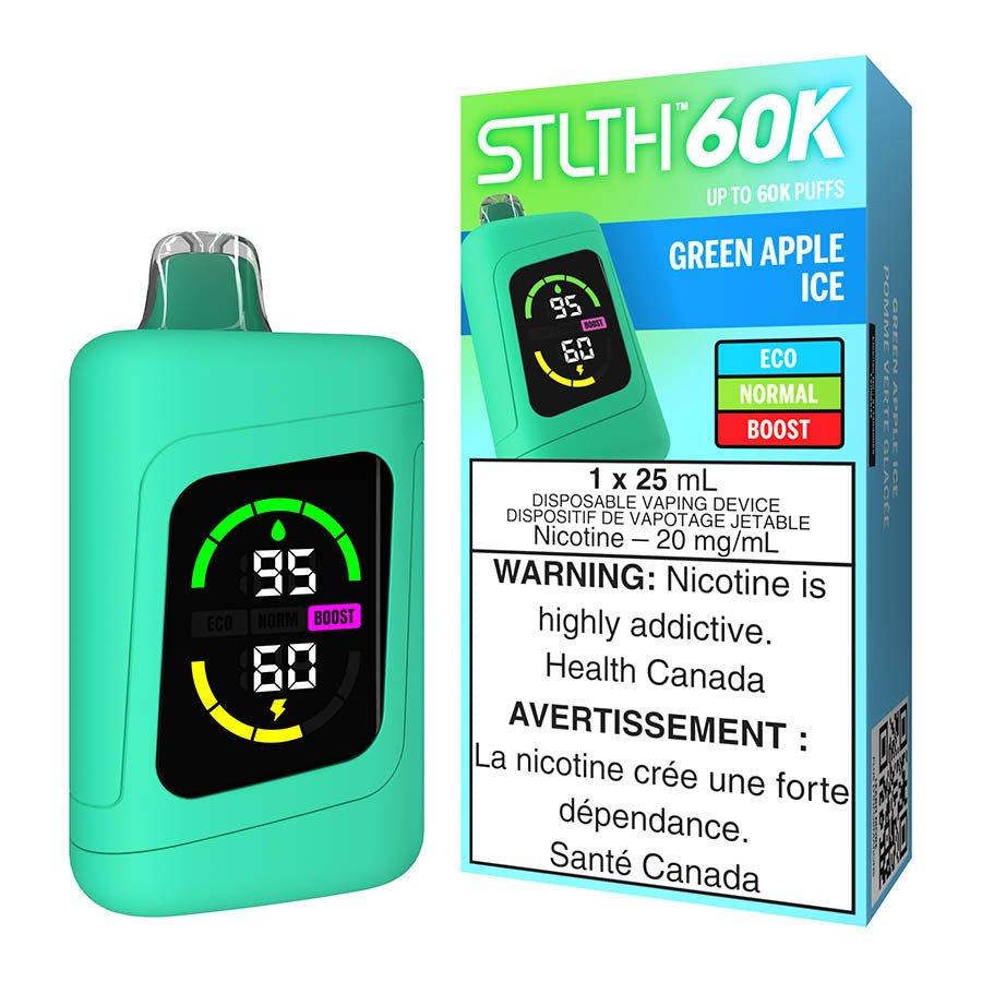 STLTH 60K Disposable Vape Device - Green Apple Ice