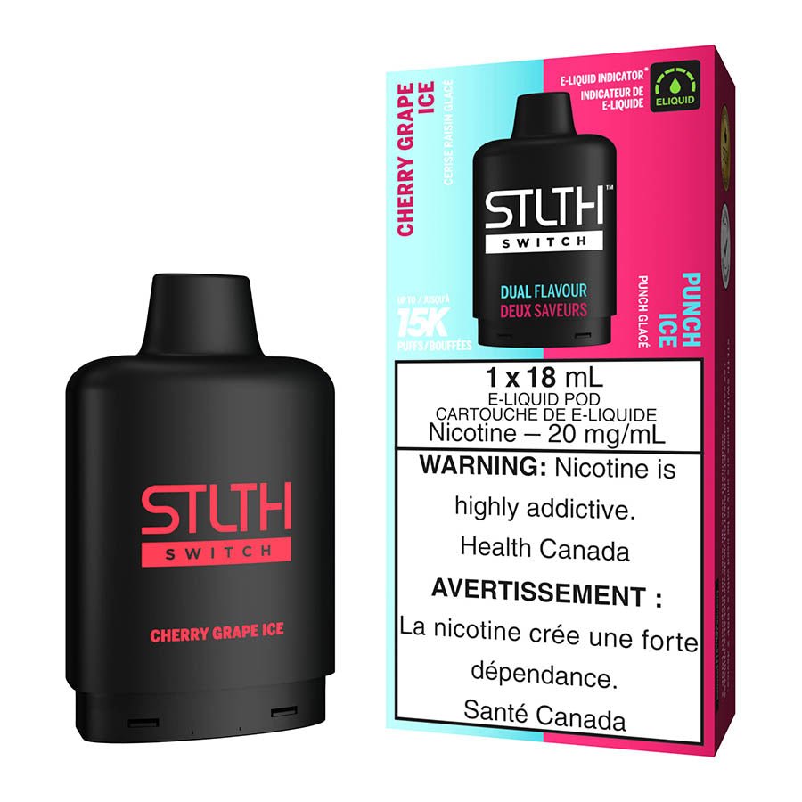 STLTH Switch E-Liquid Pod Pack - Cherry Grape Ice And Punch Ice