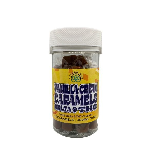 Delta-9 THC Vanilla Cream Caramels – 300mg