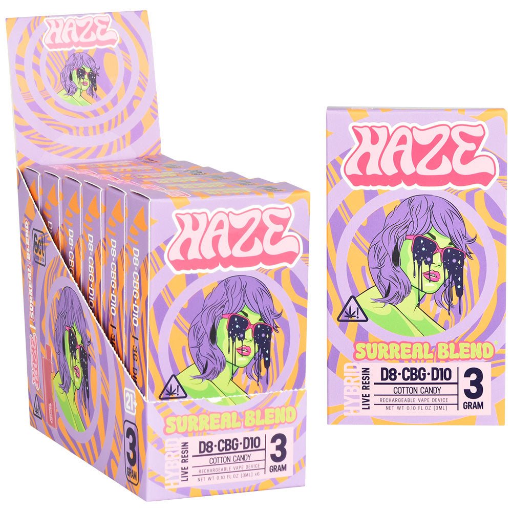 Haze Hybrid Surreal Blend Disposable Vape – 3mL / Cotton Candy – 6PC DISPLAY