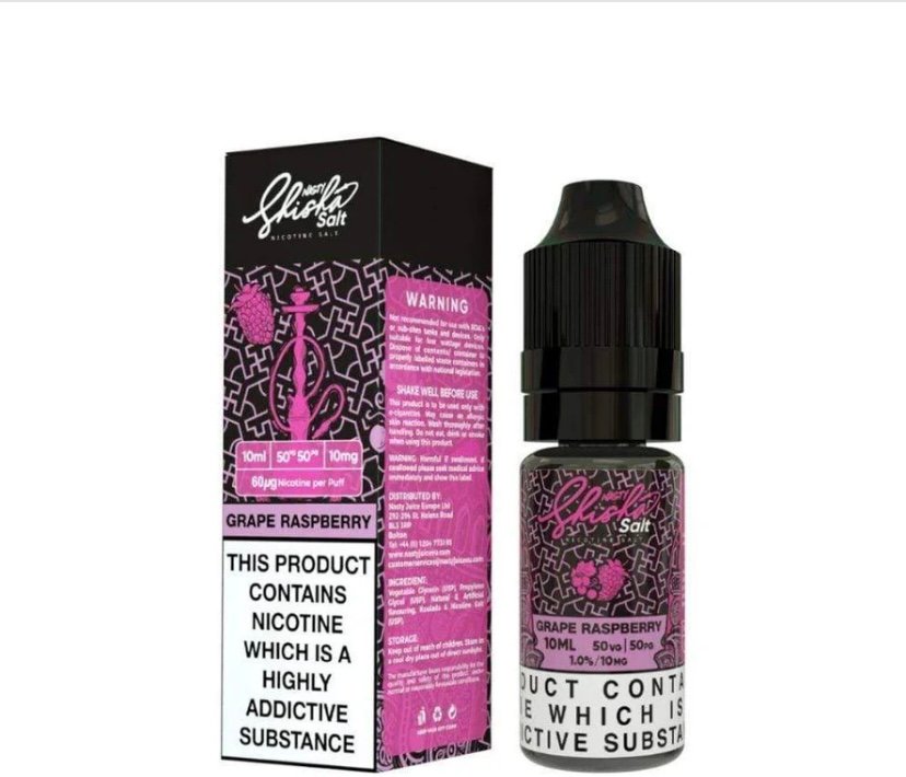 Nasty Juice Shisha Nic Salts 10ml – Grape Raspberry