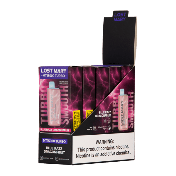 Blue Razz Dragonfruit Lost Mary MT15000 Turbo