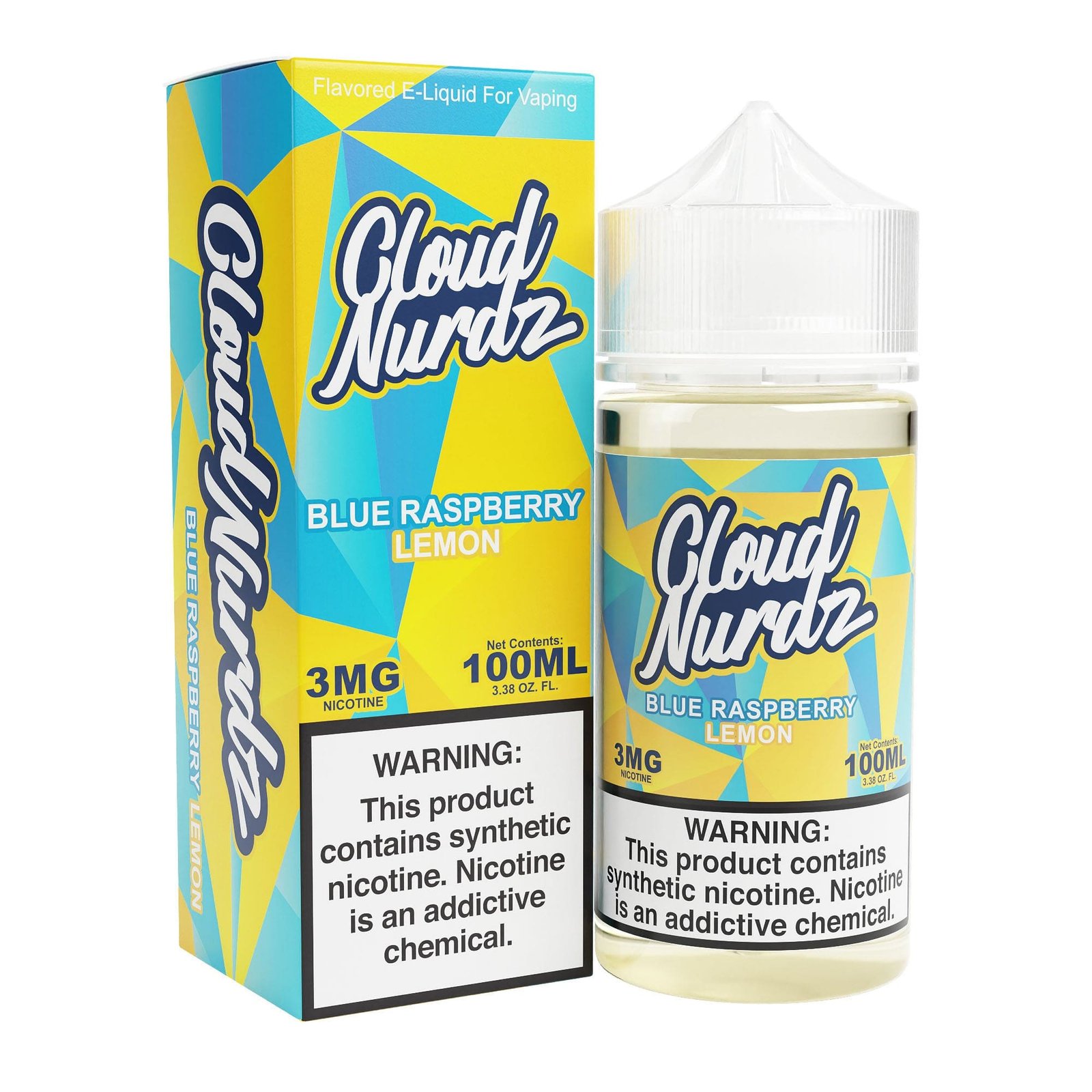 Blue Raspberry Lemon 100ml Synthetic Nic Vape Juice – Cloud Nurdz