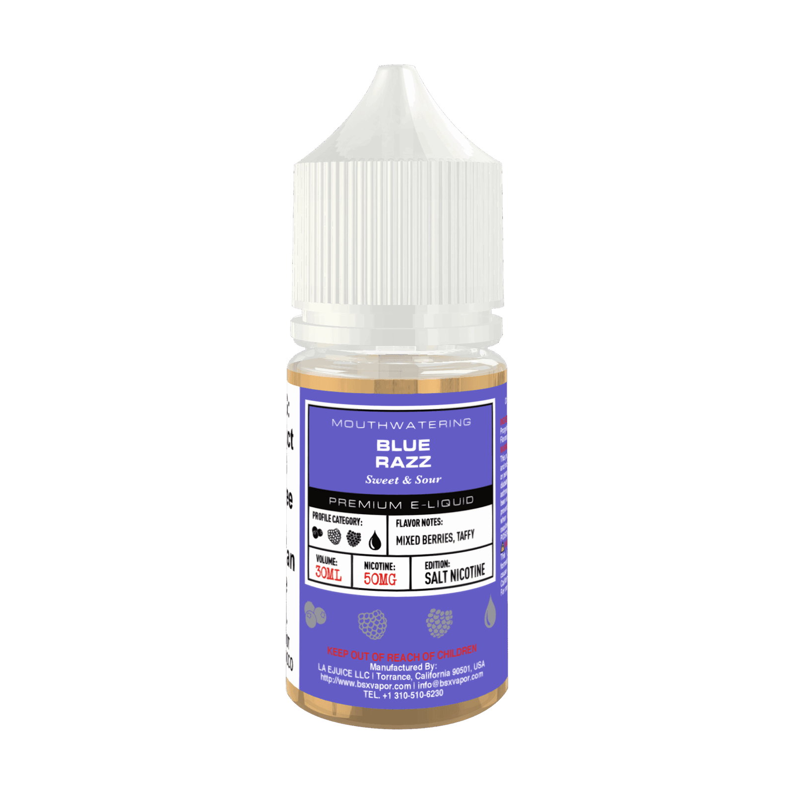 Blue Razz 30ml Nic Salt Vape Juice – Glas Basix