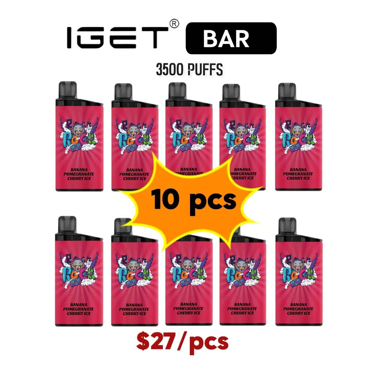 IGET BAR 3500PUFFS — 10PCS
