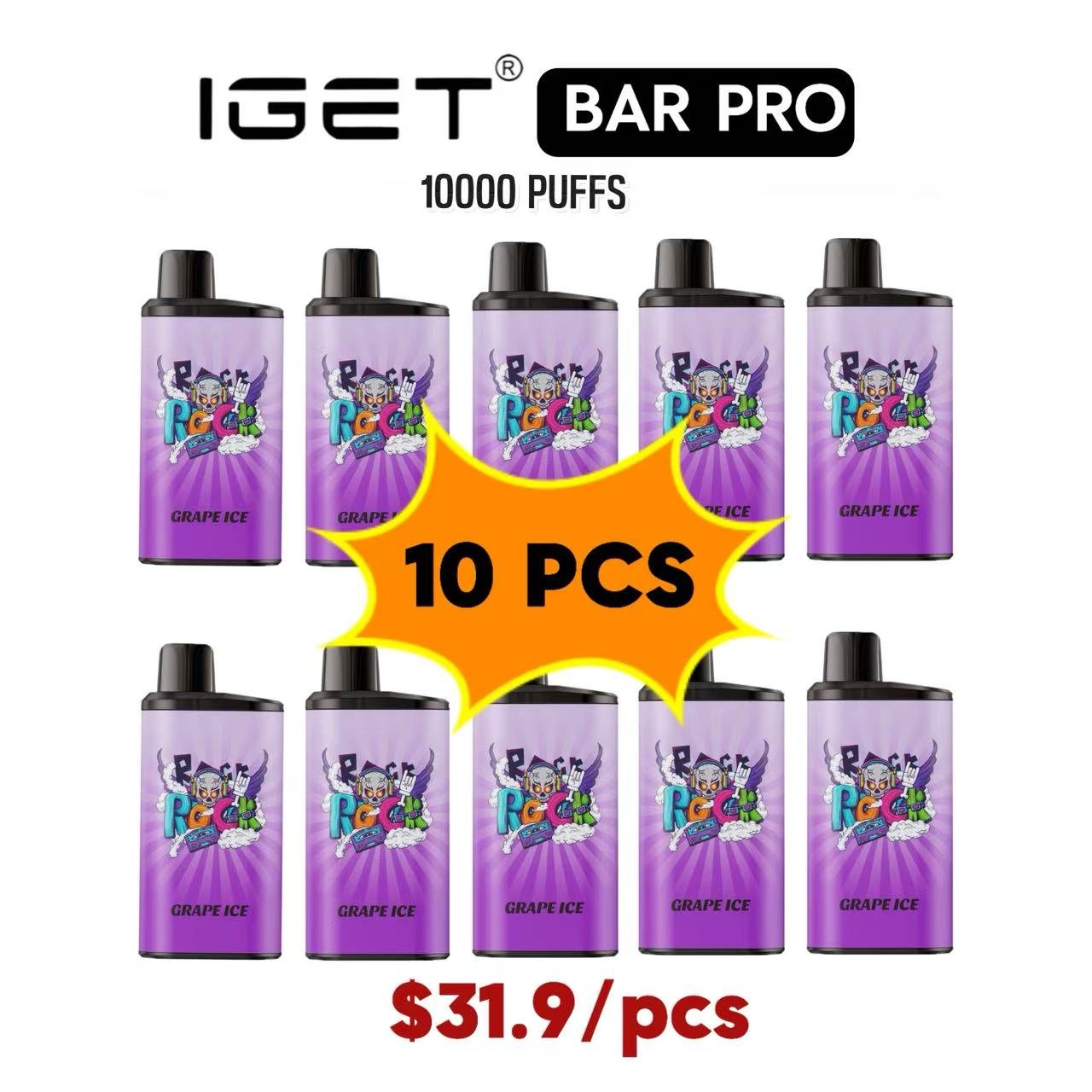 IGET BAR PRO 10000PUFFS — 10PCS