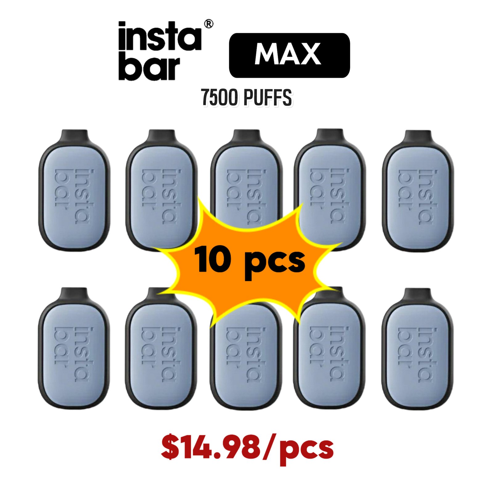 INSTABAR MAX 7500PUFFS — 10pcs