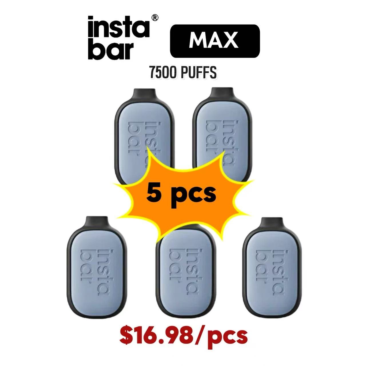 INSTABAR MAX 7500PUFFS — 5pcs
